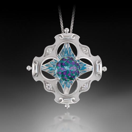 Blue Topaz DavinChi Cut Pendant