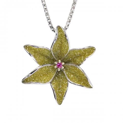 Galaxia Pendant With Lab-Grown Yellow Diamond Druzy